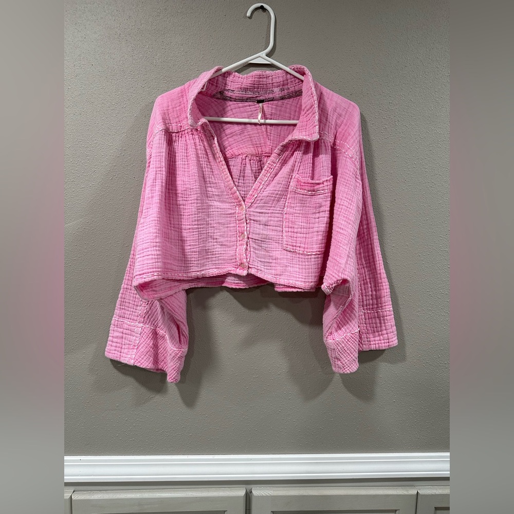 Free People Elora Lounge Top Bubble Gum Size XL - Picture 5 of 11